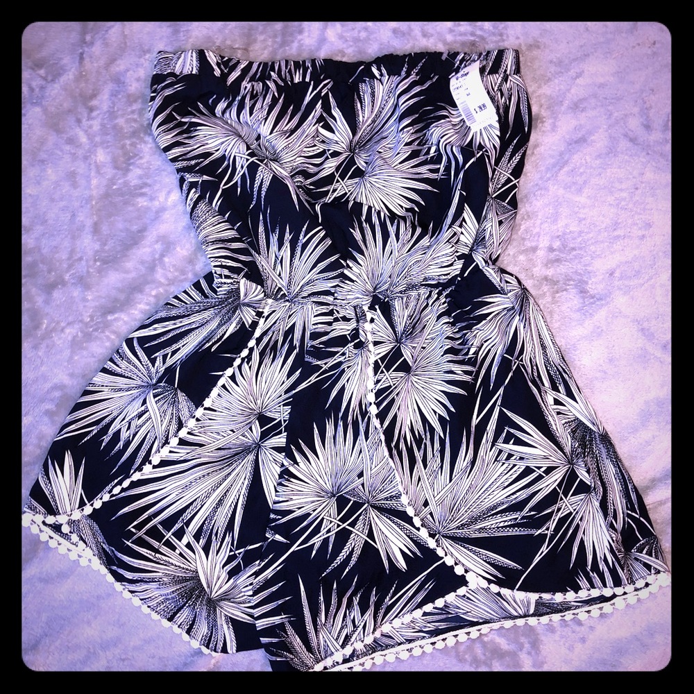 Navy/White Romper